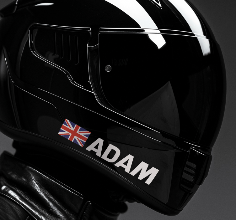 Adesivo per moto nome con disegno di bandiera - TenStickers