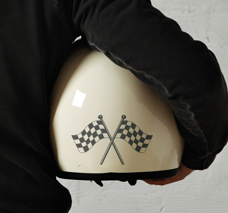 Adesivo per moto progettazione di bandiere da corsa - TenStickers
