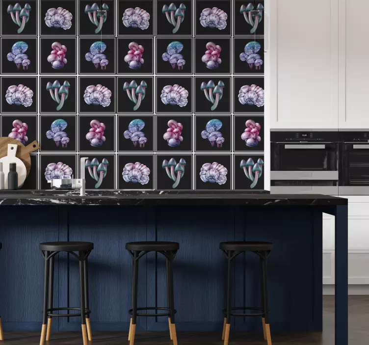 Piastrella adesiva funghi magici - TenStickers