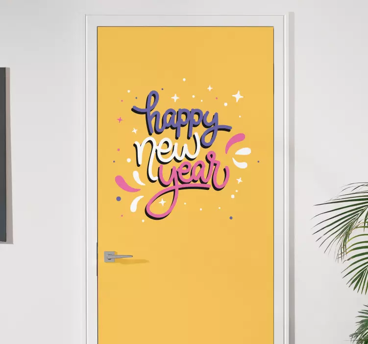 Adesivo natale auguri di buon anno festivo - TenStickers