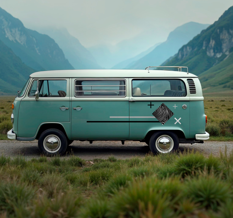 Adesivo per roulotte strisce grigie - TenStickers