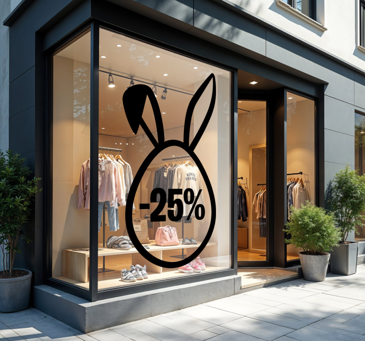 Adesivo per vetrine sconto per il giorno di pasqua - TenStickers