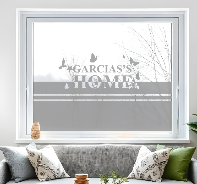 Pellicola adesiva per vetri testo con piante - TenStickers