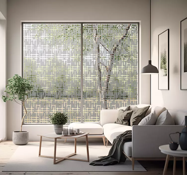 Pellicola adesiva per vetri translúcido líneas cruzadas - TenStickers