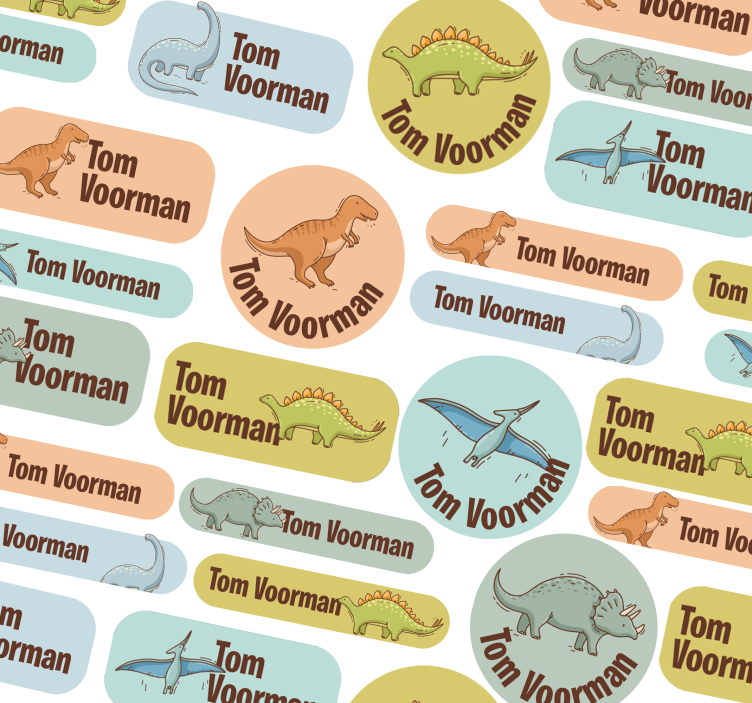 Adesivo personalizzabile progetti di scuola di dinosauri - TenStickers