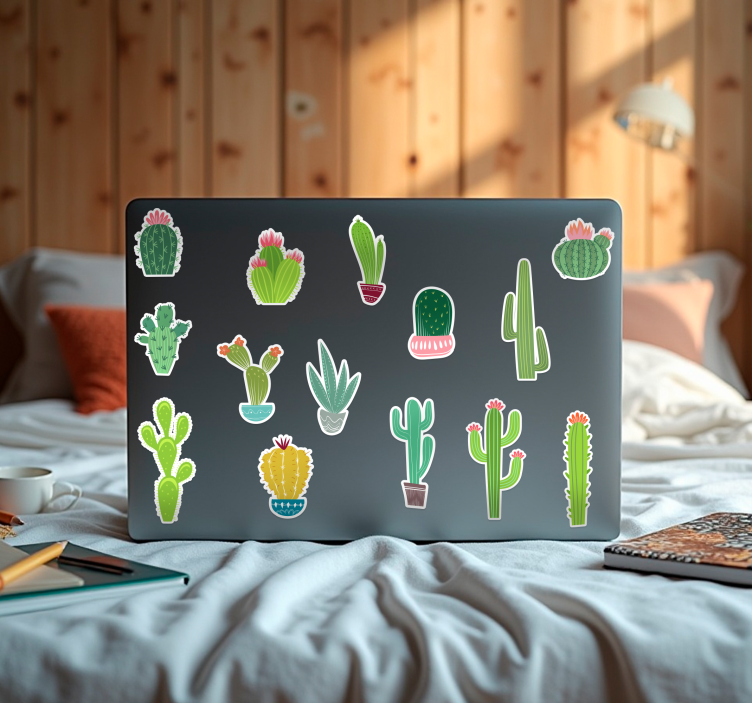 Adesivo per laptop set di disegni di cactus - TenStickers