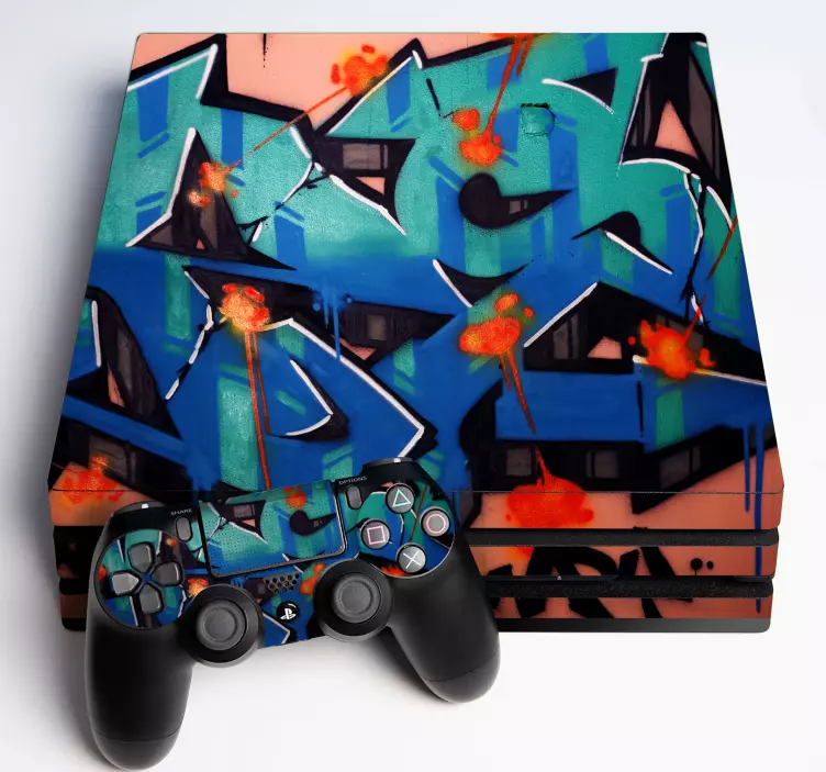 Adesivo ps4 motivo graffiti vibrante - TenStickers