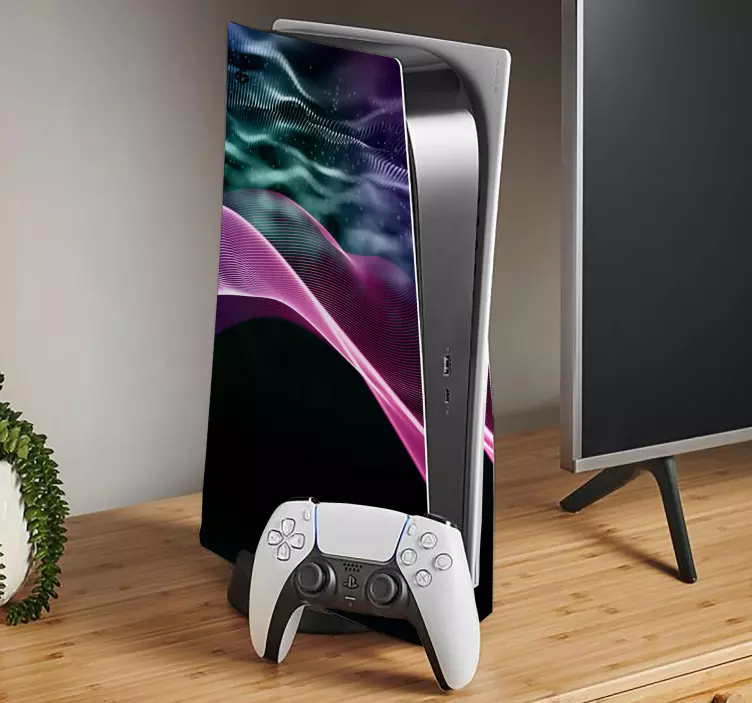 Adesivo ps5 motivi ondosi vibranti - TenStickers