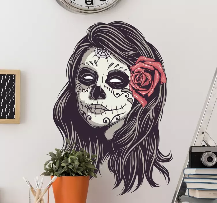 Adesivo ritratto ragazza santa muerte - TenStickers
