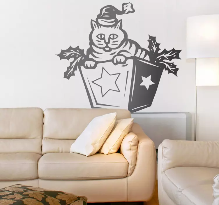 Adesivo San Valentino sorpresa felina felina - TenStickers