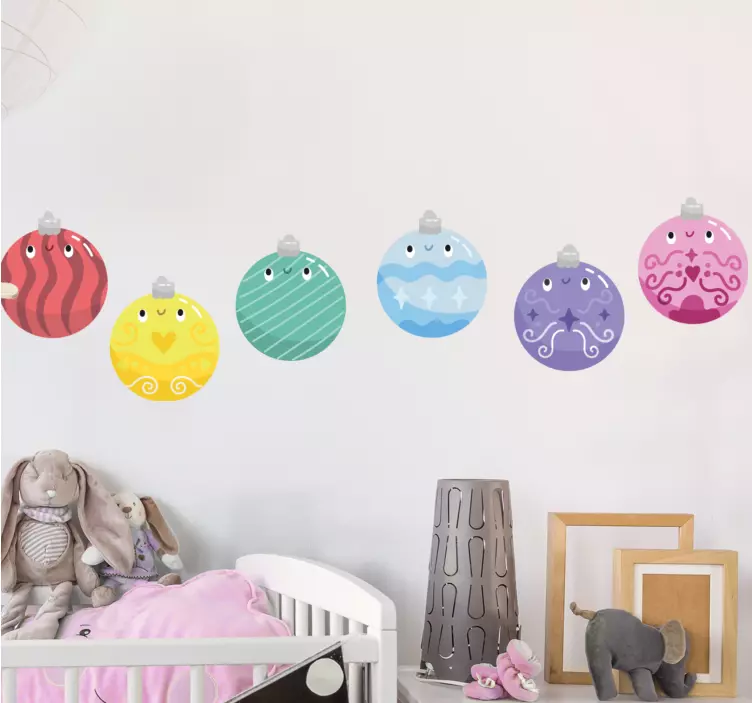 Adesivo natale set di ornamenti giocosi - TenStickers