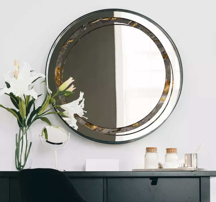 Adesivo con cornice per specchio effetto pietra - TenStickers