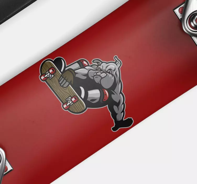 Adesivo sport estremo grafica di skateboard bulldog - TenStickers