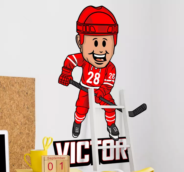 Adesivo sport figura di giocatore di hockey - TenStickers