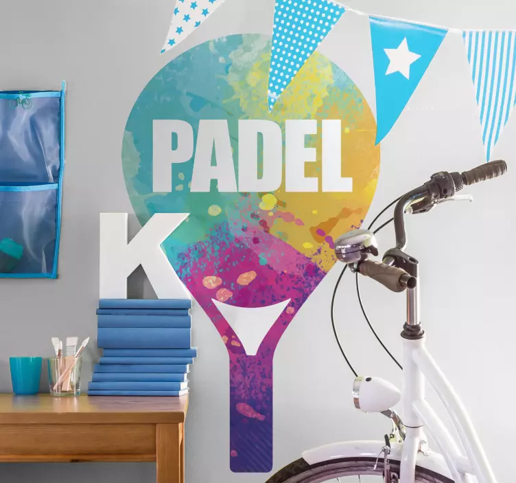Adesivo sport forma padel colorata - TenStickers