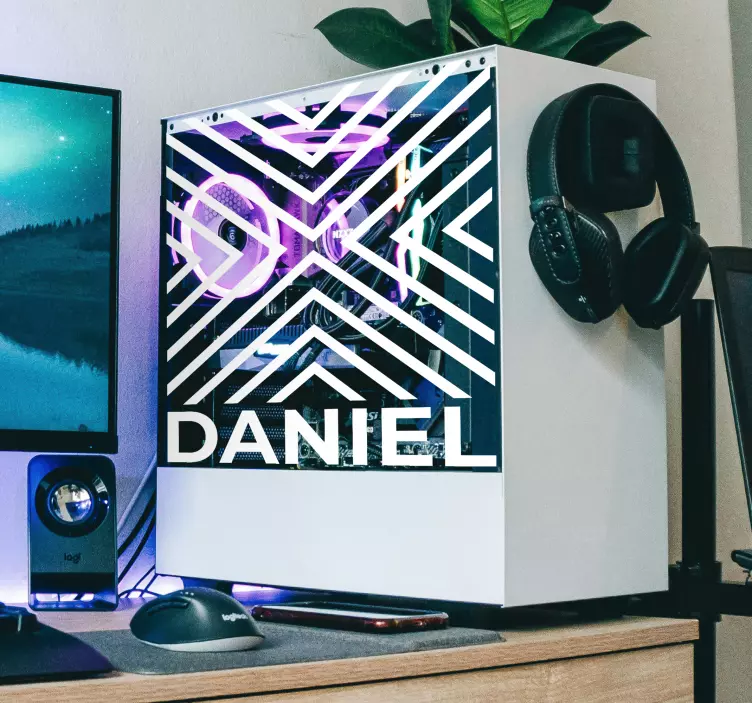 Adesivo murale videogioco righe con nome - TenStickers