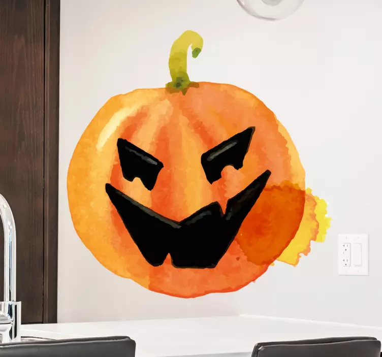 Adesivo zucca halloween acquarello - TenStickers