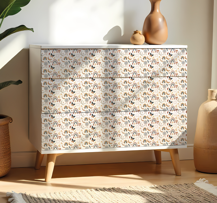 Carta adesiva per mobile arcobaleni boho colorati - TenStickers