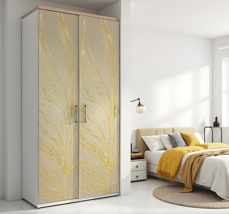 Carta adesiva per mobile grande foglia effetto dorato - TenStickers