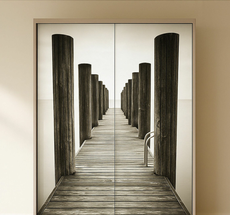 Carta adesiva per mobile ponte di legno - TenStickers