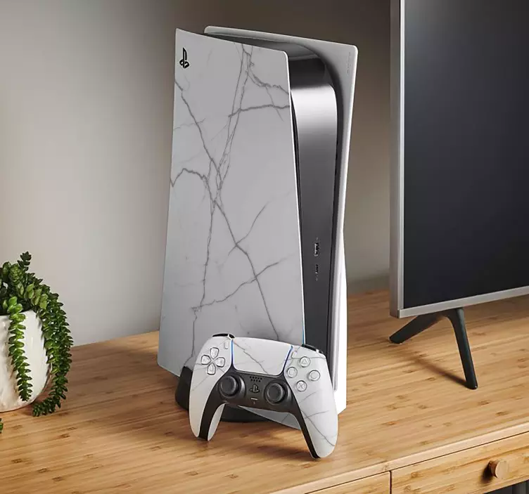 Adesivo Ps5 marmo bianco - TenStickers