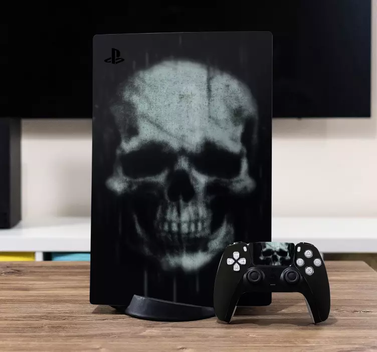 Adesivo Ps5 pelle del teschio grunge - TenStickers