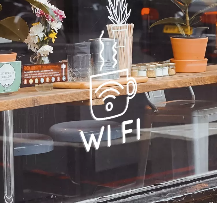 Disegno per pareti wi-fi per bar - TenStickers