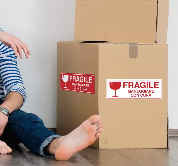 Etichette adesive pacchi MANEGGIARE CON CURA - TenStickers