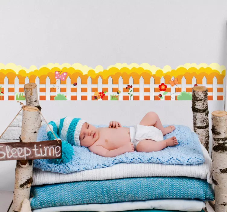 Greca adesiva per bambini con fiori - TenStickers