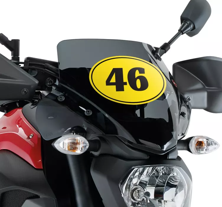 Numeri adesivi moto quarantasei ovale - TenStickers