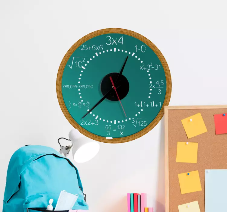 Orologio adesivo da parete problemi di matematica - TenStickers