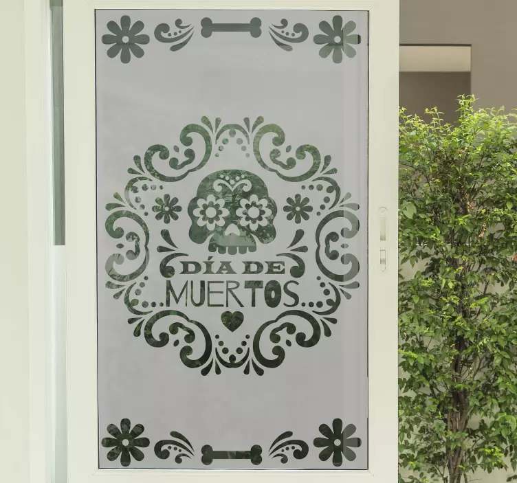 Pellicola adesiva per vetri dìa de muertos - TenStickers