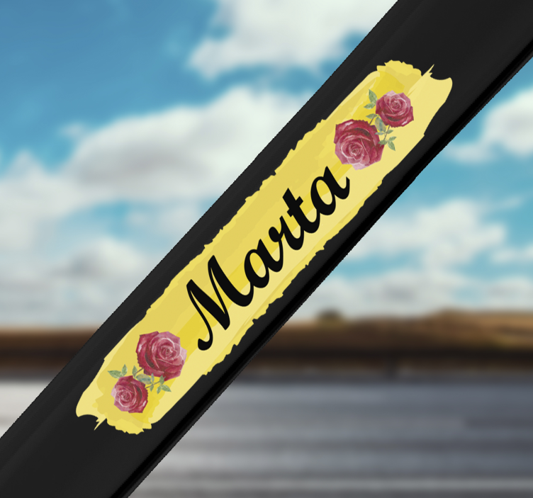 Adesivo bici con fiore personalizzabile rosa  - TenStickers