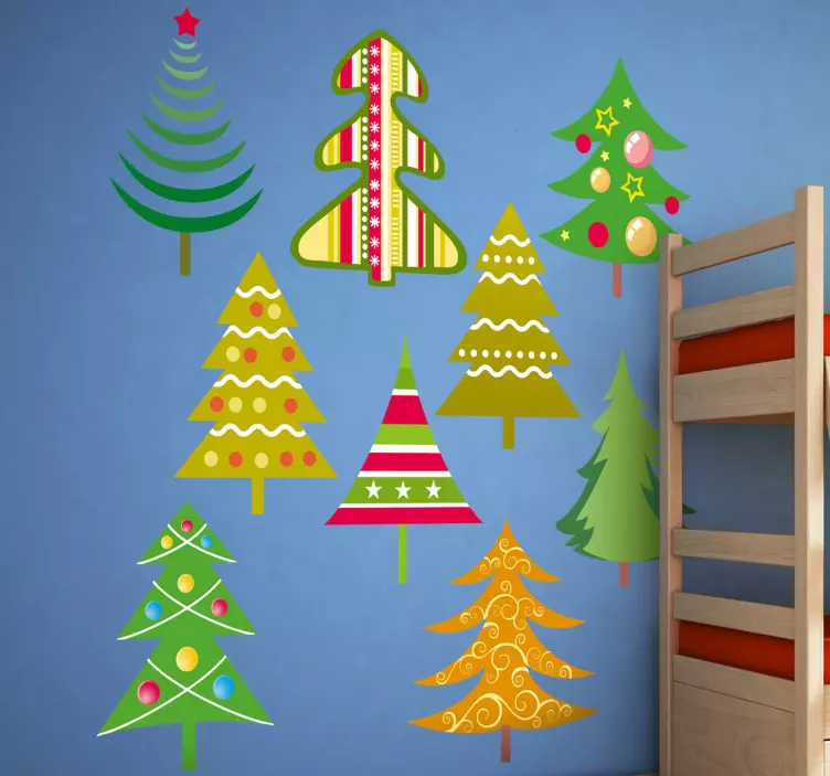 Set stickers alberi di Natale - TenStickers