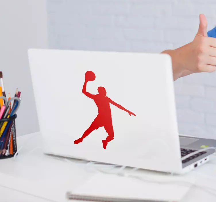 Adesivo basket adesivo per laptop con silhouette jumpman - TenStickers