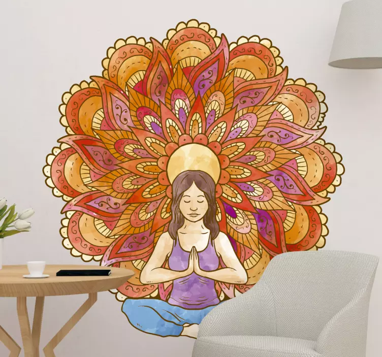 Adesivo disegno colorato yoga - TenStickers