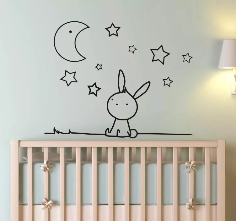 Sticker bambini coniglio stelle - TenStickers