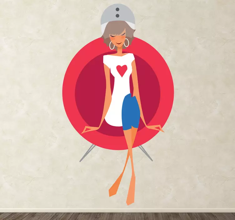 Sticker decorativo asciugacapelli parrucchiere - TenStickers