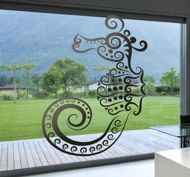 Sticker decorativo cavalluccio marino astratto - TenStickers