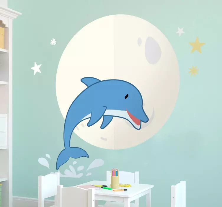 Sticker decorativo delfino con stelle - TenStickers