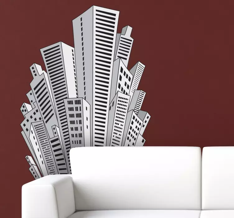 Sticker decorativo disegno grattacieli - TenStickers