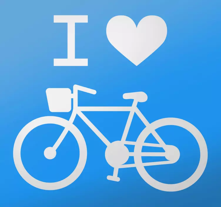 Sticker decorativo I love bici - TenStickers