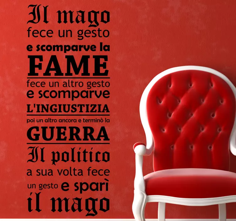 Sticker decorativo il mago e il politico - TenStickers