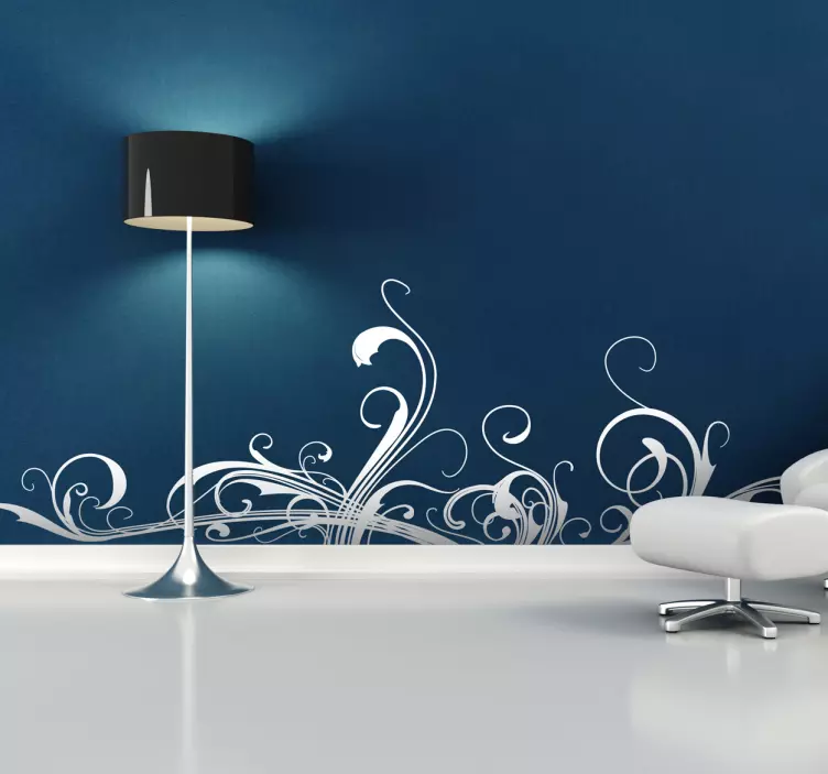 Sticker decorativo linea eleganza floreale - TenStickers