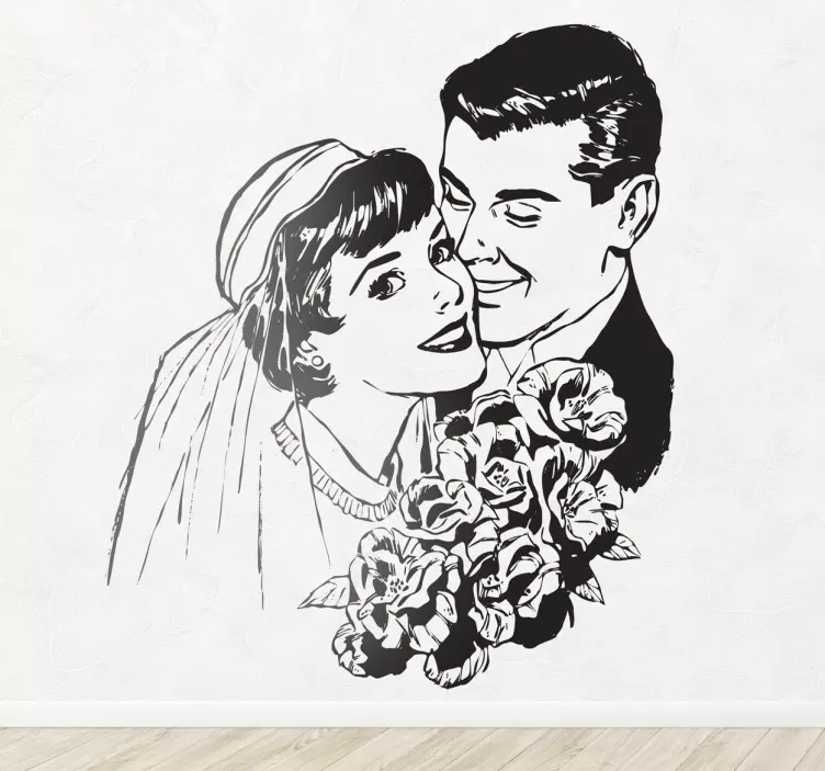 Sticker decorativo matrimonio vintage - TenStickers