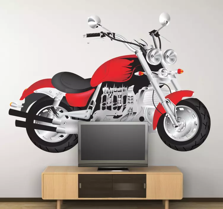 Sticker decorativo moto rossa - TenStickers