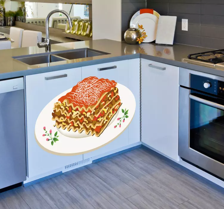 Sticker decorativo porzione lasagne - TenStickers