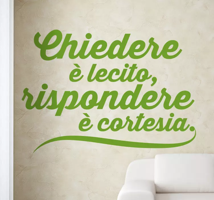 Sticker decorativo proverbio chiedere - TenStickers
