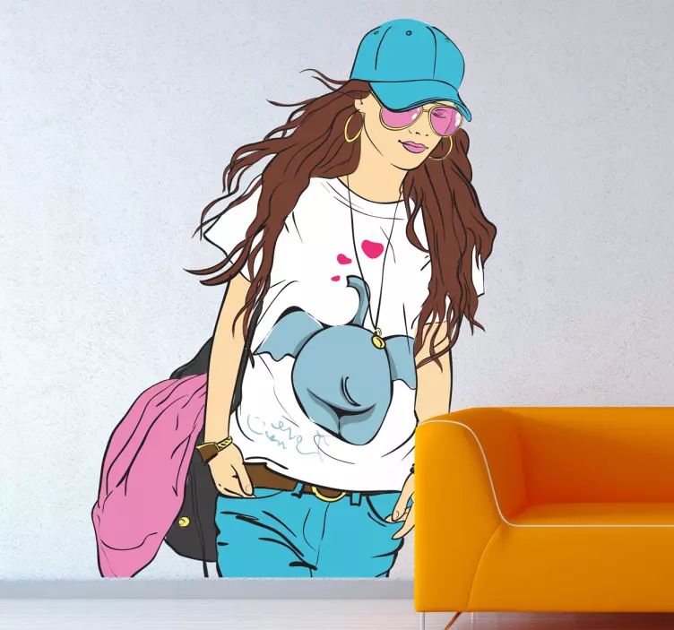 Sticker decorativo ragazza casual - TenStickers