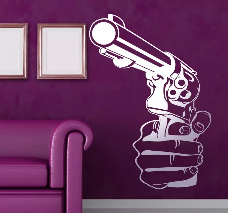 Sticker decorativo revolver puntato - TenStickers